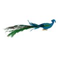 thumbnail image 1 of 15.25" Blue and Green Glittered Peacock Clip On Christmas Ornament, 1 of 3