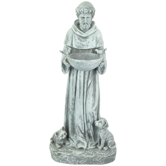 Northlight 15.5" St. Francis Outdoor Bird Feeder Garden Statue