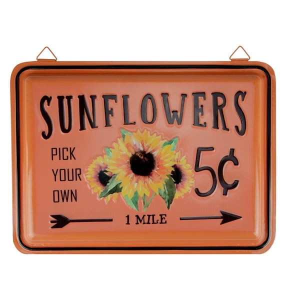 Northlight 15" Burnt Orange Sunflowers Metal Fall Wall Plaque