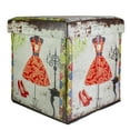 thumbnail image 1 of Northlight 15" Decorative Vintage Dress and Fashion Collapsible Wooden Storage Ottoman, 1 of 5