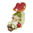 thumbnail image 1 of Northlight 15" Girl Gnome Under Mushroom Outdoor Patio Garden Figure - Green/Red, 1 of 1