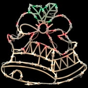 Northlight 18 in. Two Bells with Bow Christmas Window Silhouette Decoration