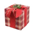 thumbnail image 1 of Northlight 15" Red Plaid Gift Box with Pine Bow Christmas Tabletop Decor, 1 of 2