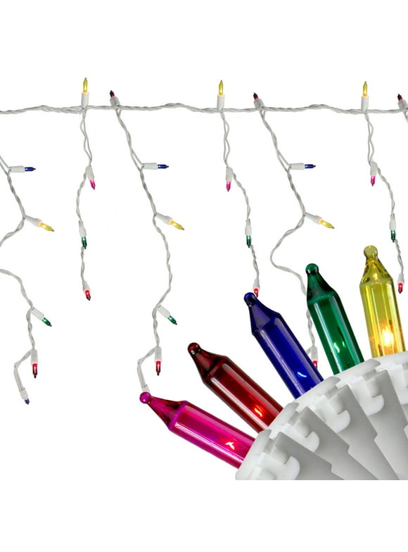 Northlight 150ct Mini Icicle String Lights Multi-Color - 10' White Wire