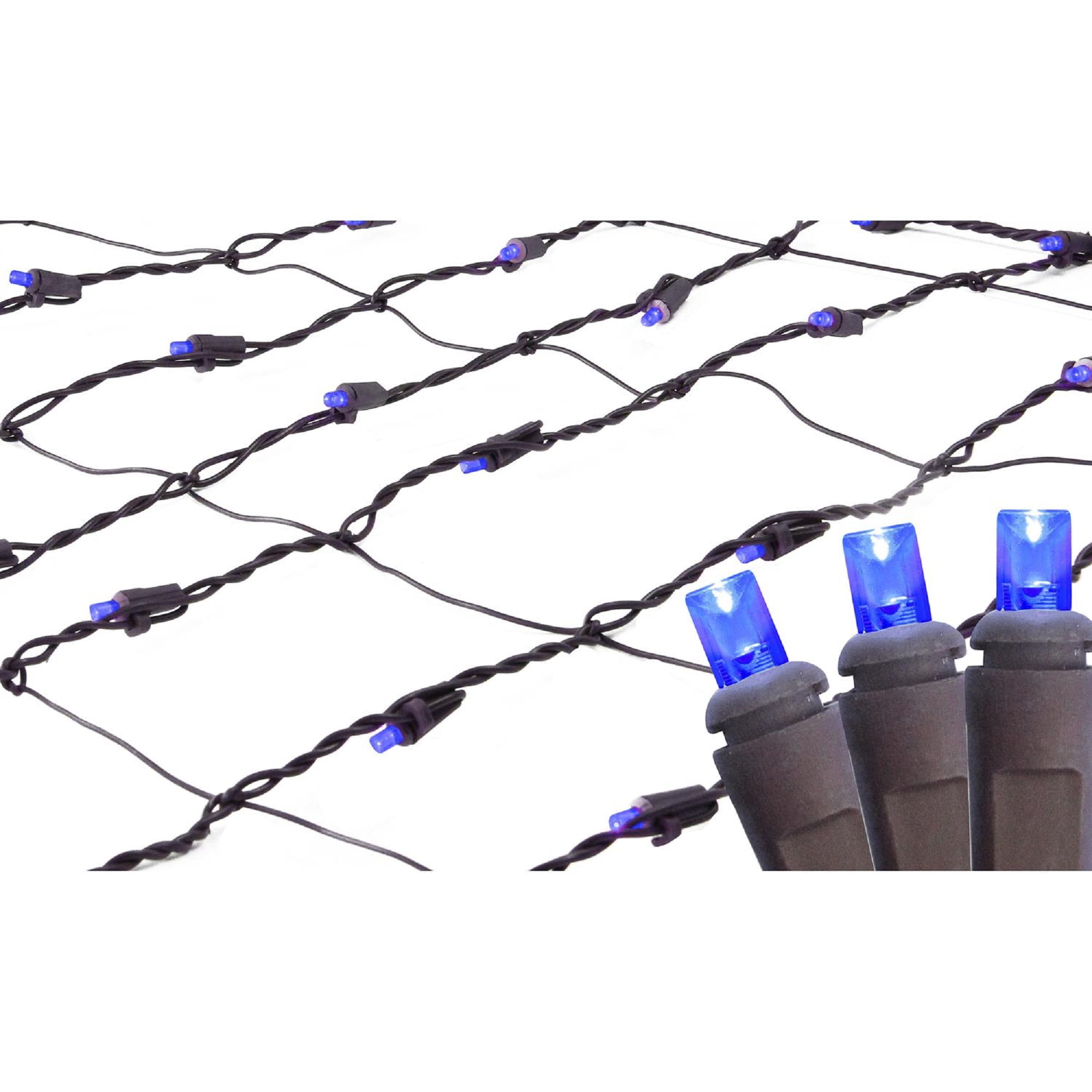 Northlight Net Style LED Tree Trunk Wrap Christmas Lights - 2' x 8' - Blue - Brown Wire