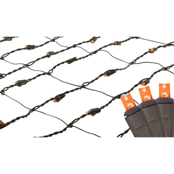 Northlight Net Style LED Tree Trunk Wrap Christmas Lights - 2' x 8' - Orange - Brown Wire