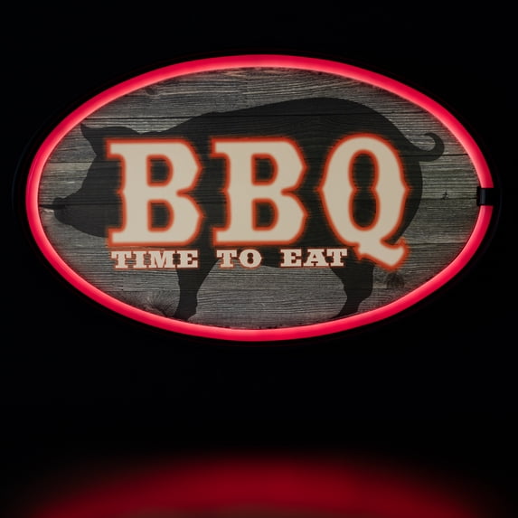 Northlight LED BBQ Time To Eat Neon Lighted Wall Sign - 16.25" - Black and Red