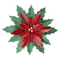 thumbnail image 1 of Northlight 16.25" Large Red and Green Metal Poinsettia Christmas Wall Hanging, 1 of 5