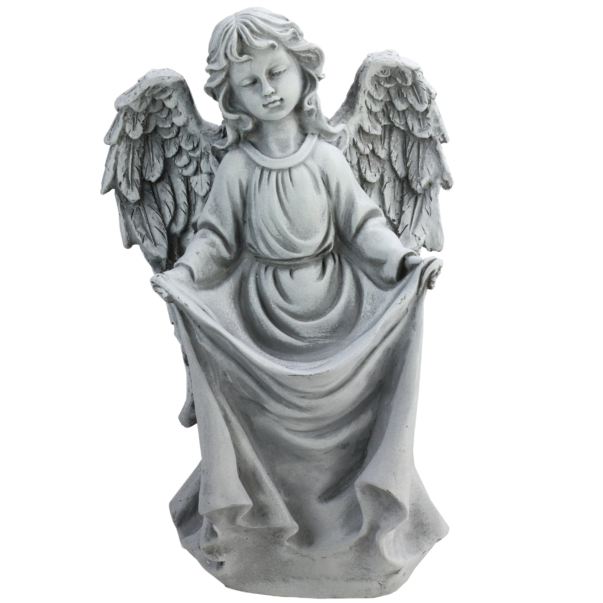 Northlight 16.5" Angel Outdoor Patio Garden Bird Feeder Statue - Gray