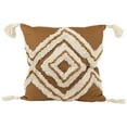 thumbnail image 1 of Northlight 16" Camel Brown Boho Square Cotton Throw Pillow with Tassels, 1 of 6