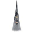 thumbnail image 1 of Northlight Lighted Star Gnome with Palm Leaves Hat Christmas Decoration - 16" - Gray and Black, 1 of 4