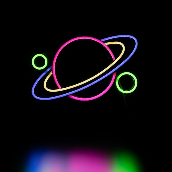 Northlight LED Ringed Planet Neon Lighted Wall Art - 16"