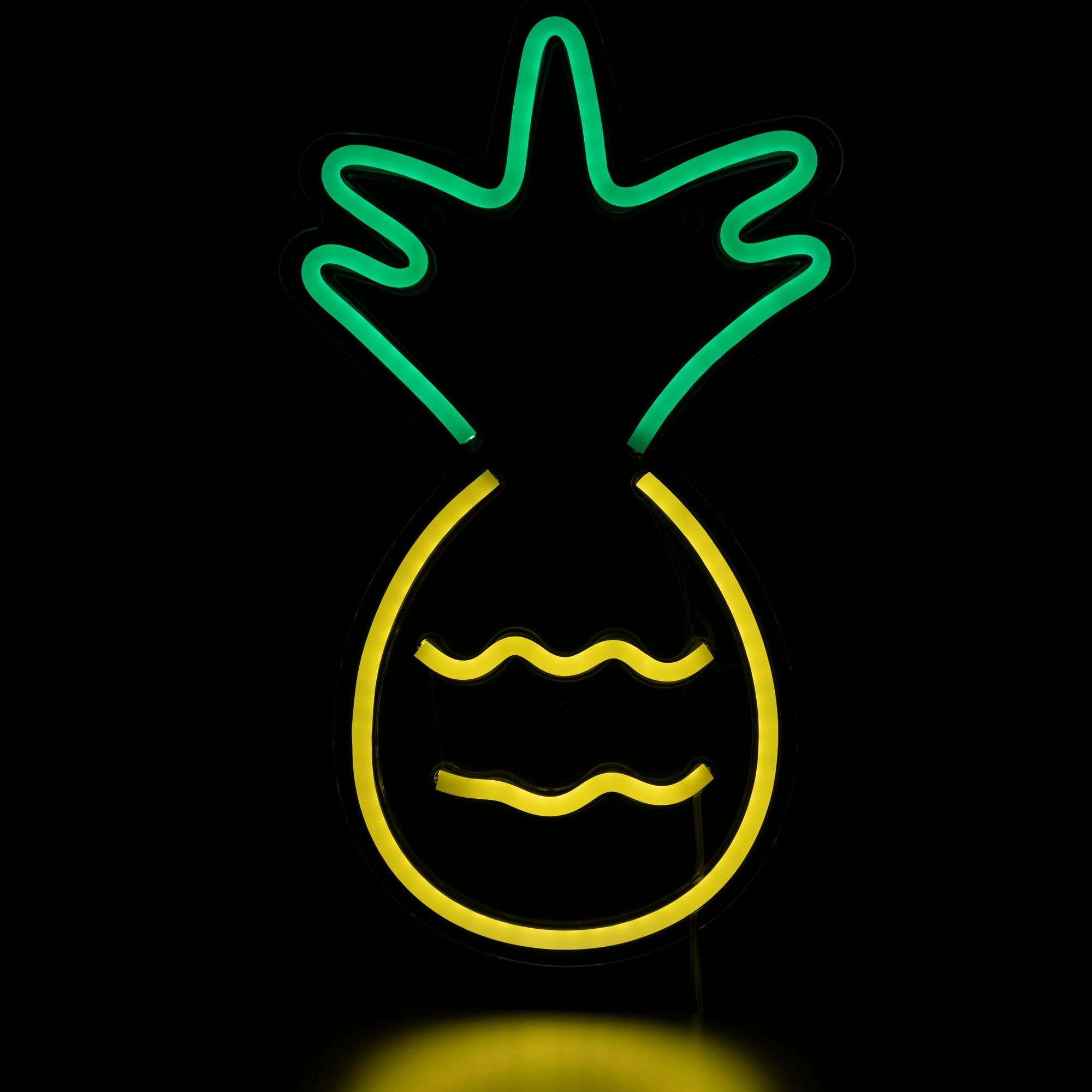 16" Yellow and Green Pineapple LED Neon Outdoor Wall Sign