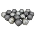 thumbnail image 1 of Northlight 16ct Shatterproof 4-Finish Christmas Ball Ornament Set 3” - Pewter, 1 of 2