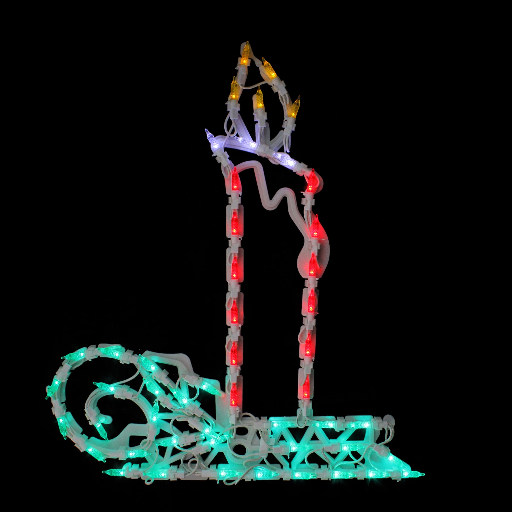 Northlight 17.5" Red and Green LED Lighted Candle Christmas Window