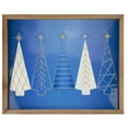 thumbnail image 1 of Northlight 17.75" Blue and White Christmas Trees Wooden Framed Wall Art, 1 of 5