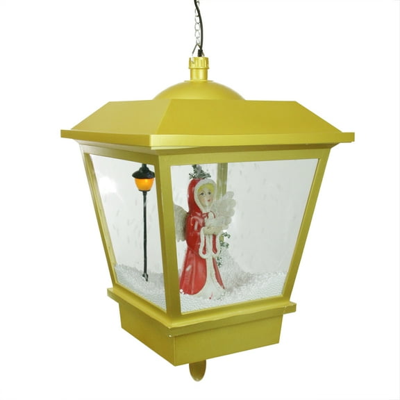 Northlight 17.75" Lighted Musical Snowing Angel Hanging Christmas Street Lamp