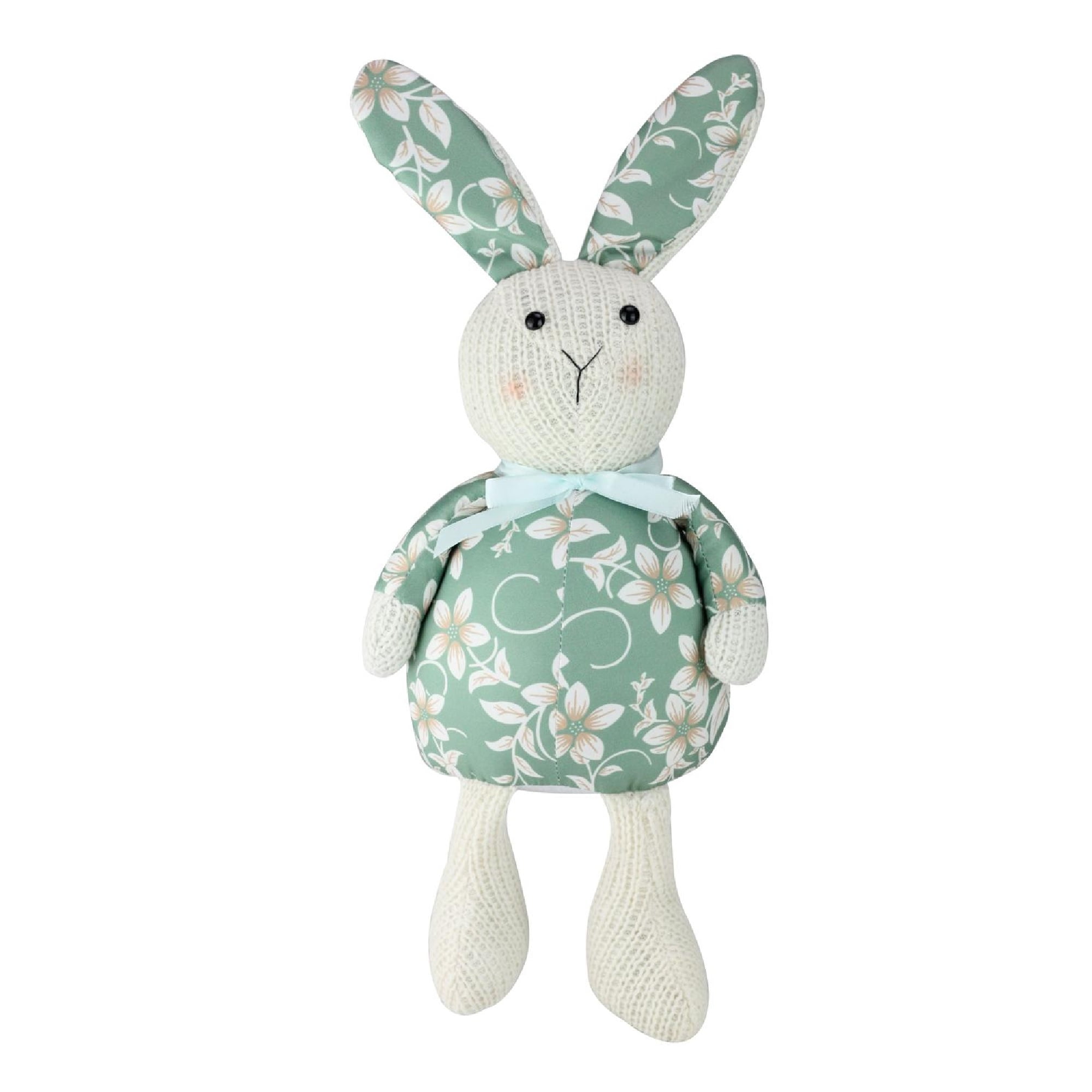 Northlight 17" Floral Easter Rabbit Spring Decoration - Green/White