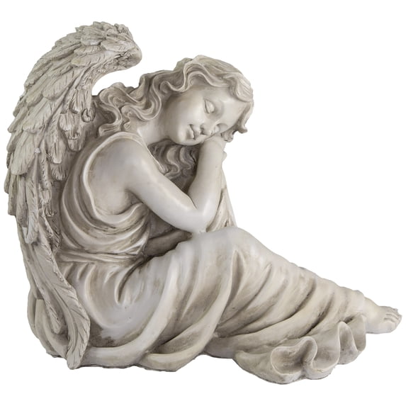 Northlight 17" Gray Resting Angel Outdoor Garden Statue
