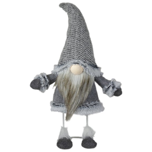 Northlight Swaying Standing Gnome Christmas Figure - 17" - Gray and Beige