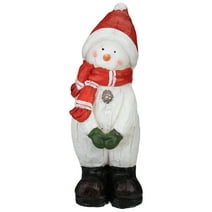 Northlight 17" White and Red Snowman Christmas Tabletop Decoration