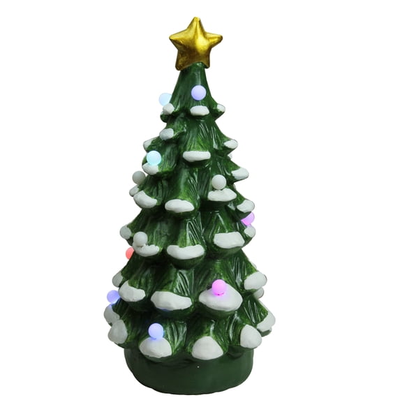 Northlight 18.25" Green and White LED Lighted Musical Christmas Tree Tabletop