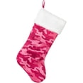 thumbnail image 1 of Northlight 18.5" Pink Camouflage Christmas Stocking with Pocket and White Faux Fur Cuff, 1 of 6