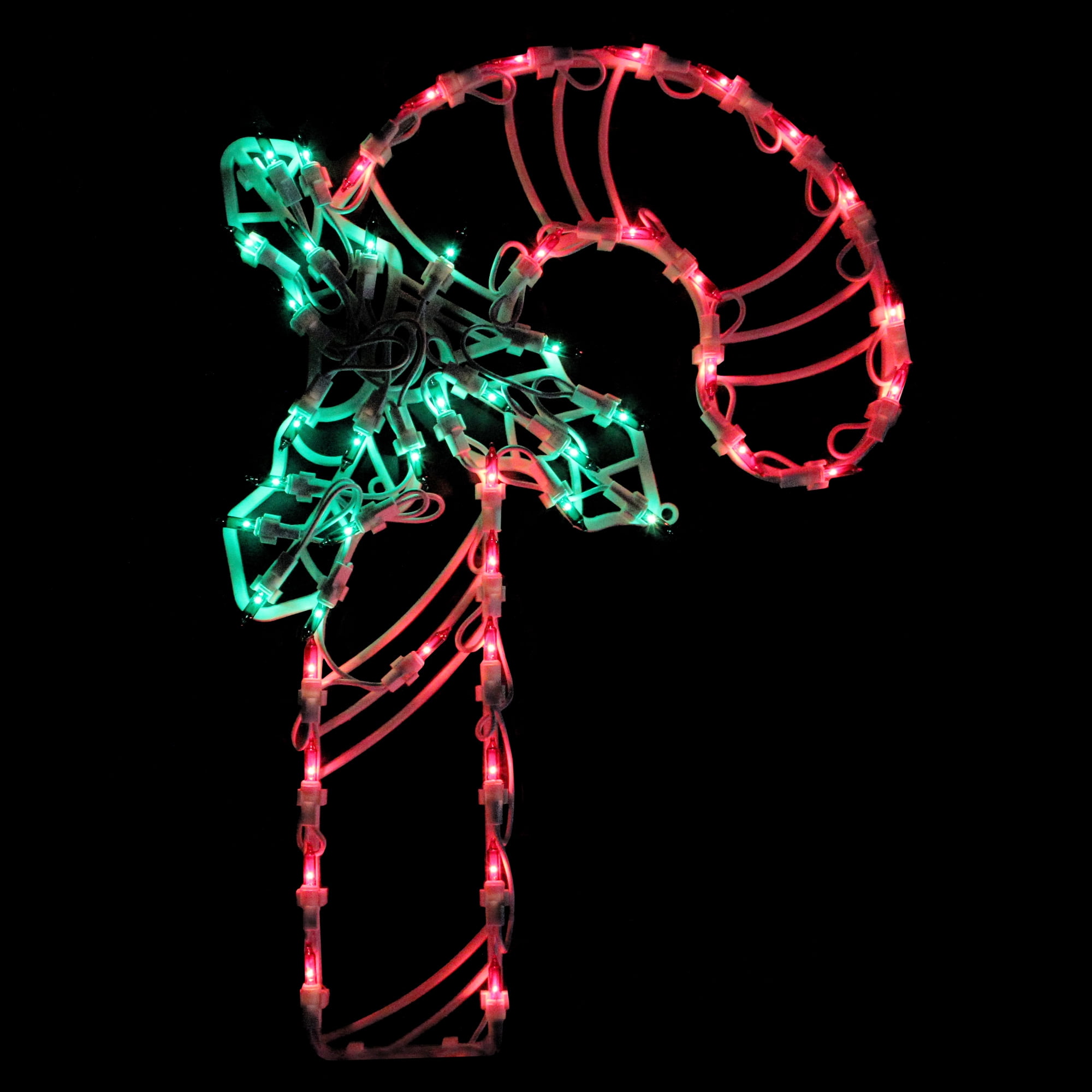 Northlight 18" Lighted Candy Cane with Holly Christmas Window