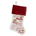 thumbnail image 1 of Northlight 18" Off-White, Red and Brown Screen Printed Cat Themed Velvet Cuffed Christmas Stocking, 1 of 2