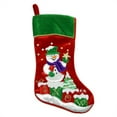 thumbnail image 1 of Northlight 18" Red Embroidered Velveteen Snowman Christmas Stocking with Green Cuff, 1 of 1
