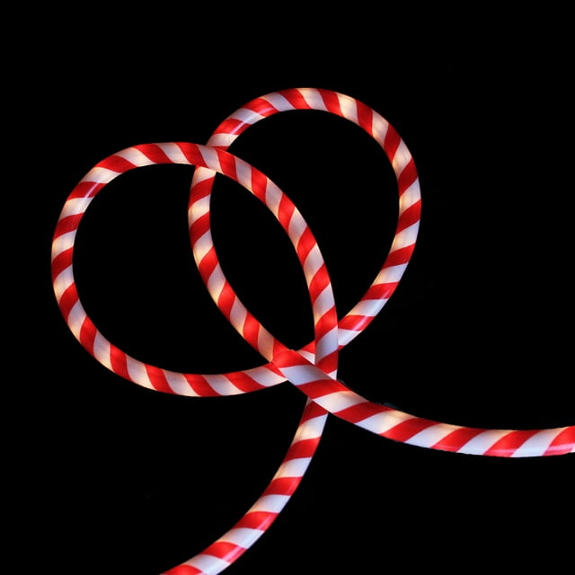 Northlight 18' Red and White Striped Candy Cane Outdoor Christmas Rope Lights