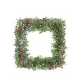 thumbnail image 1 of Northlight 18" Unlit Square Boxwood and Berries Pine Cone Artificial Christmas Wreath, 1 of 3