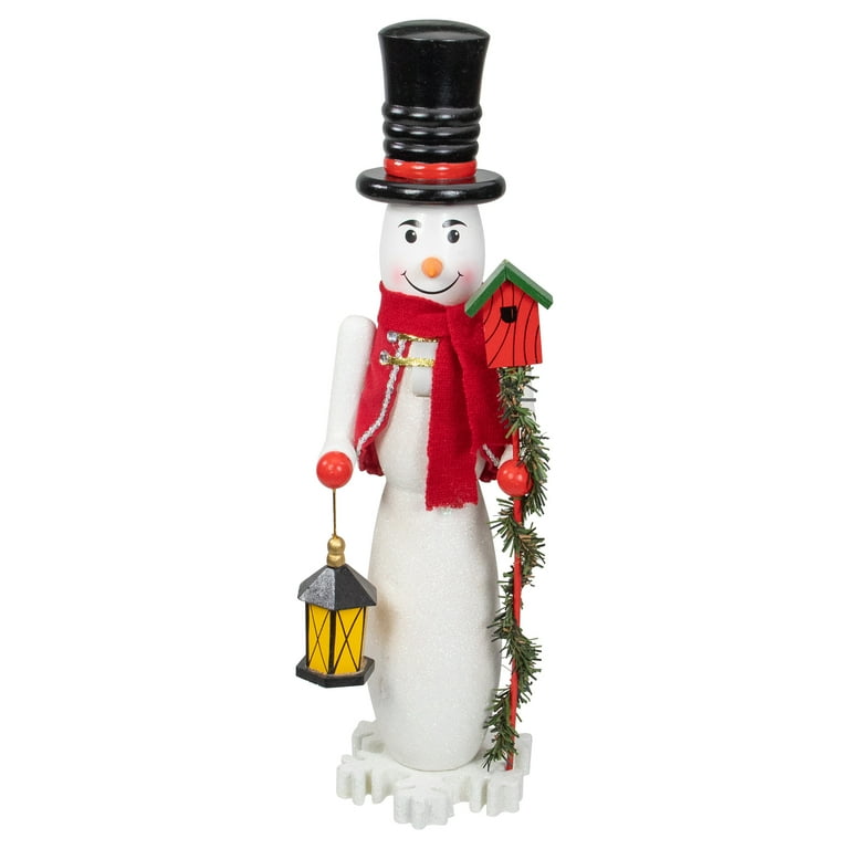 Northlight Wooden Snowman Christmas Nutcracker - 18" - White and