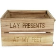 thumbnail image 1 of Northlight 18" Wood Crate "Lay Presents at My Feet" Christmas Tree Collar, 1 of 9