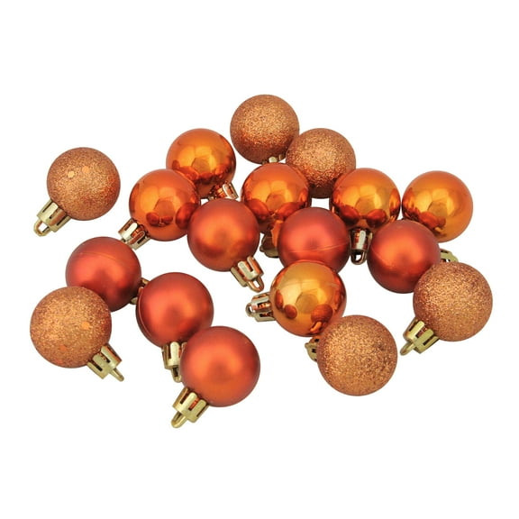 Northlight 18ct Shatterproof 4-Finish Christmas Ball Ornament Set 1.25" - Orange