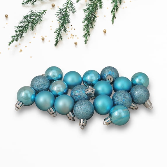 Northlight 18ct Shatterproof 4-Finish Christmas Ball Ornament Set 1.25" - Turquoise