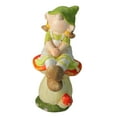 thumbnail image 1 of Northlight 19.25" Spring Girl Gnome on Mushroom Outdoor Patio Garden Figure - Green, 1 of 3