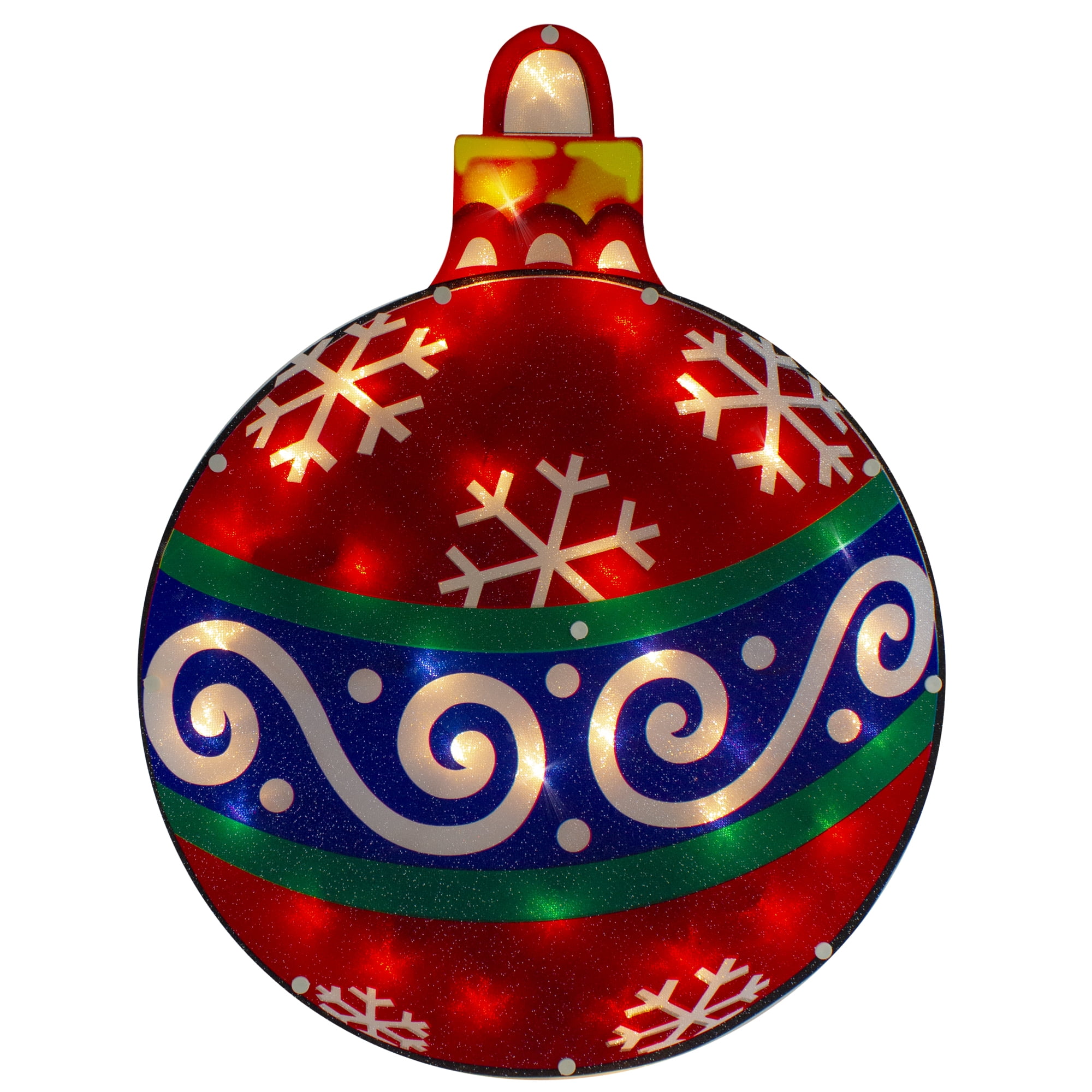 Northlight 19.5" Lighted Red Christmas Ornament Window Silhouette