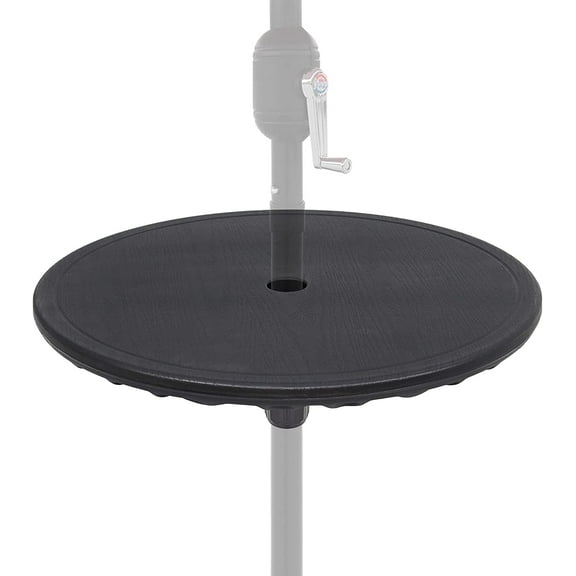 Northlight 19.75" Black Outdoor Umbrella Table Tray