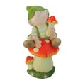 thumbnail image 1 of Northlight 19.75" Spring Boy Gnome on Mushroom Outdoor Patio Garden Figure - Green/Red, 1 of 3
