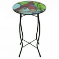 thumbnail image 1 of Northlight 19" Blue and Red Cardinal Glass Patio Side Table, 1 of 4