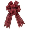 thumbnail image 1 of Northlight 19" Buffalo Plaid Print 14 Loop Christmas Bow Tree Topper, 1 of 7