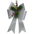 thumbnail image 1 of Northlight 19" LED Lighted Sliver Tinsel Bow Christmas Decoration, 1 of 4