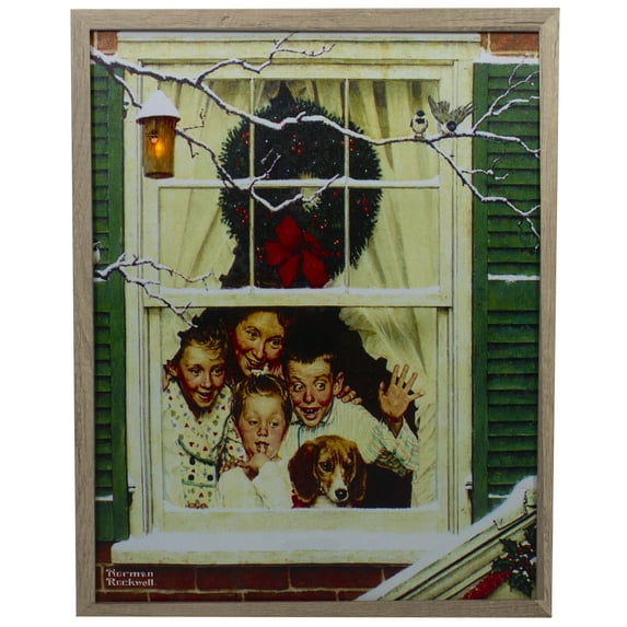 Northlight 19" Lighted Norman Rockwell 'Oh Boy! It's Pop with a New Plymouth' Christmas Wall Art