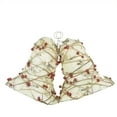 thumbnail image 1 of Northlight 19" Red and Beige Lighted Burlap and Berry Rattan Double Bell Outdoor or Window, 1 of 1
