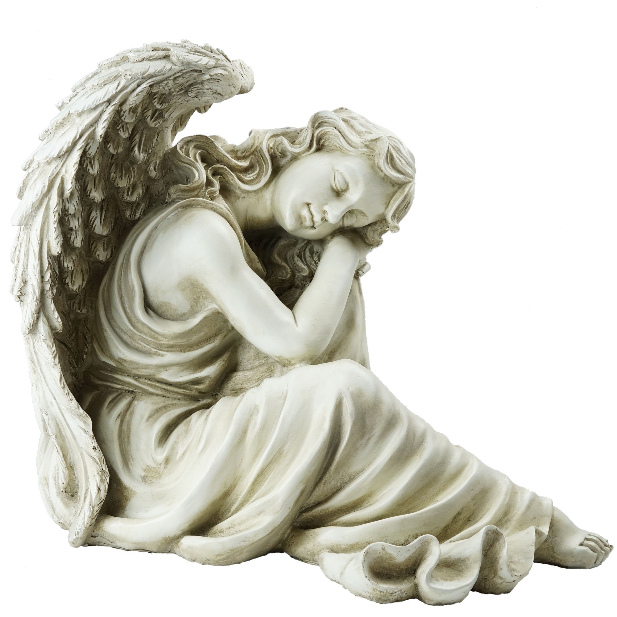 Northlight 19" Resting Angel Religious Outdoor Patio Garden Statue - Ivory - image 1 of 4