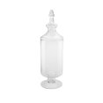 thumbnail image 1 of Northlight 19" Transparent Glass Cylindrical Jar with Finial Topped Lid - Clear, 1 of 3