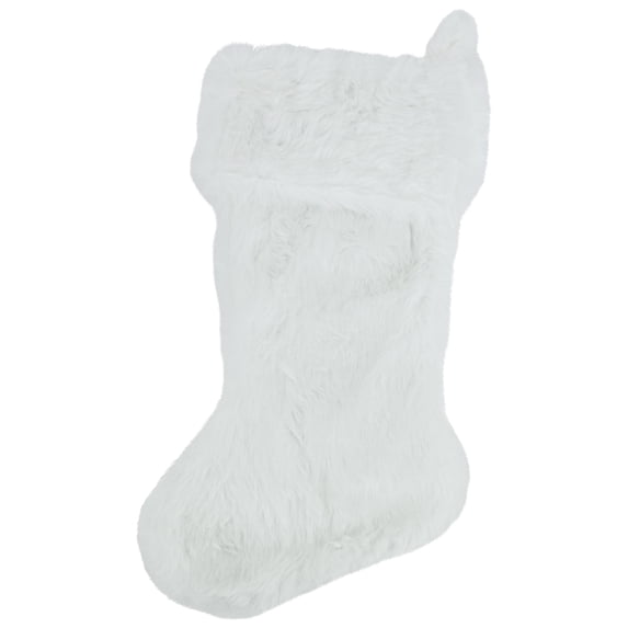 Northlight 19" White Plush Christmas Stocking