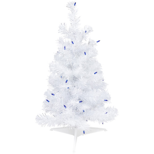 Northlight 1PK 2' Prelit White Iridescent Pine Artificial Christmas