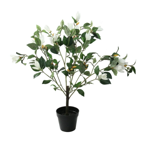 Northlight 2.7' Unlit Artificial Potted White Lily Magnolia Flowering Tree